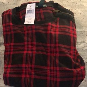 Lauren Jean company plaid shirt with shoulder